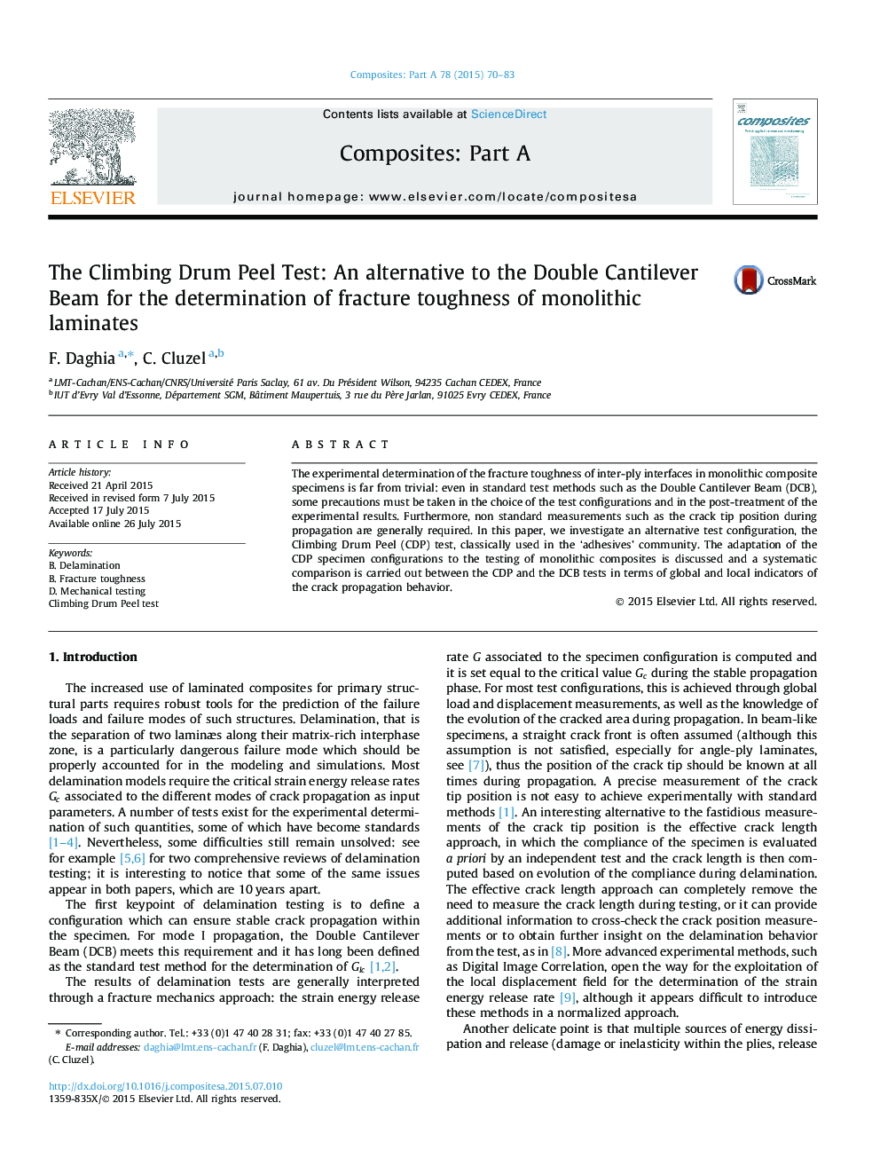 The Climbing Drum Peel Test: An alternative to the Double Cantilever Beam for the determination of fracture toughness of monolithic laminates