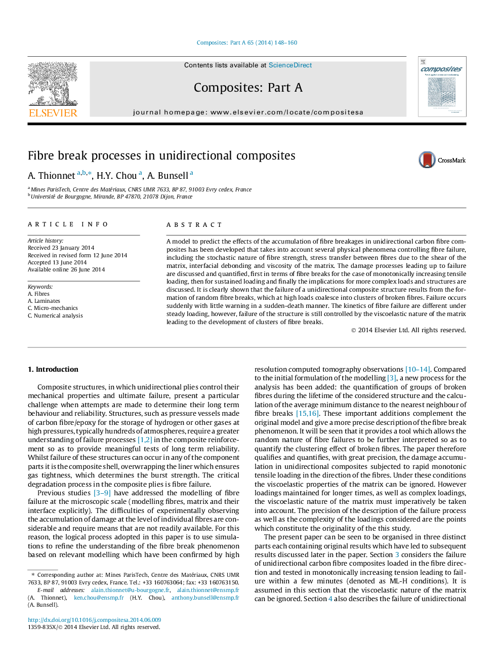 Fibre break processes in unidirectional composites