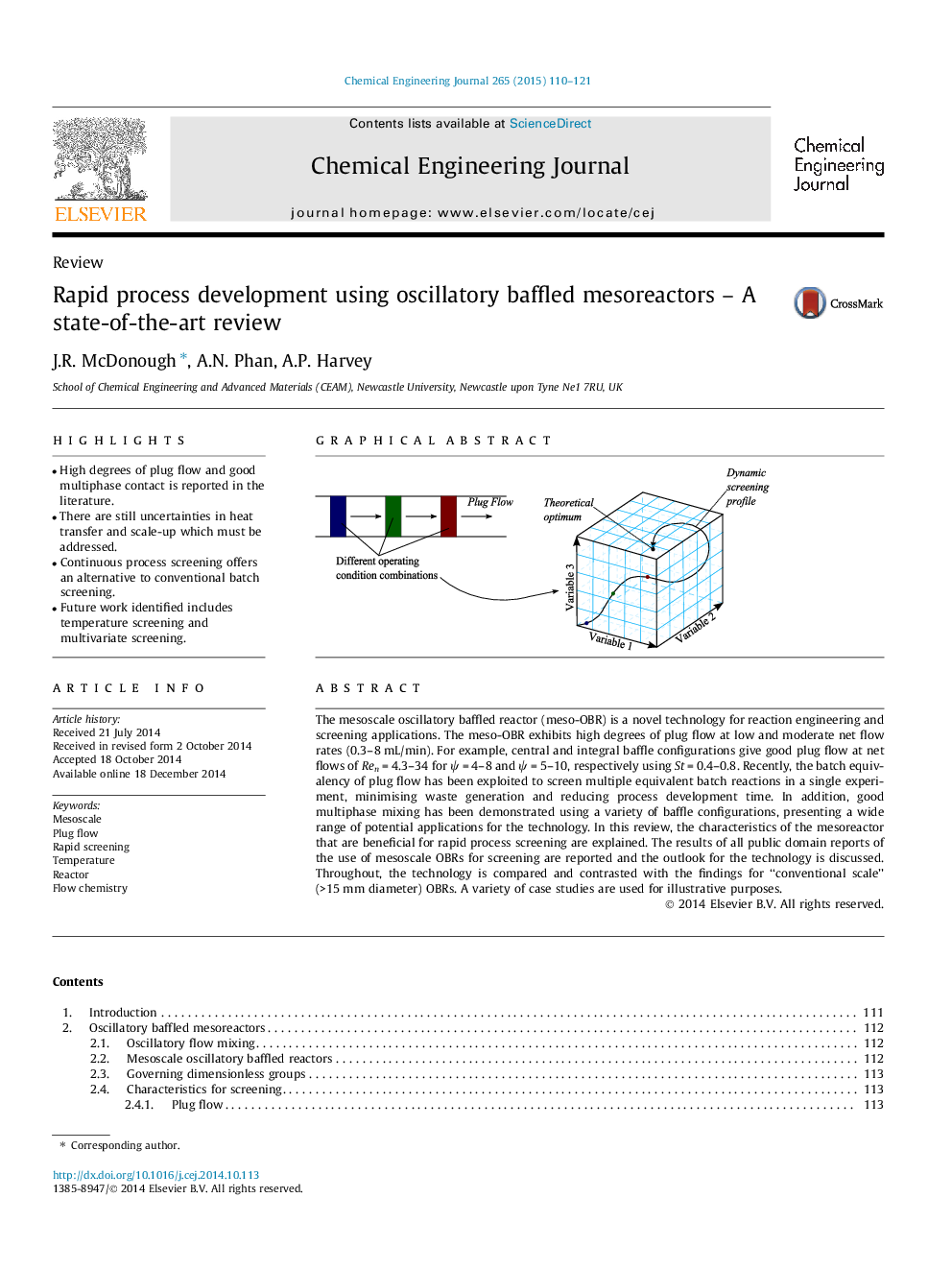 Rapid process development using oscillatory baffled mesoreactors – A state-of-the-art review