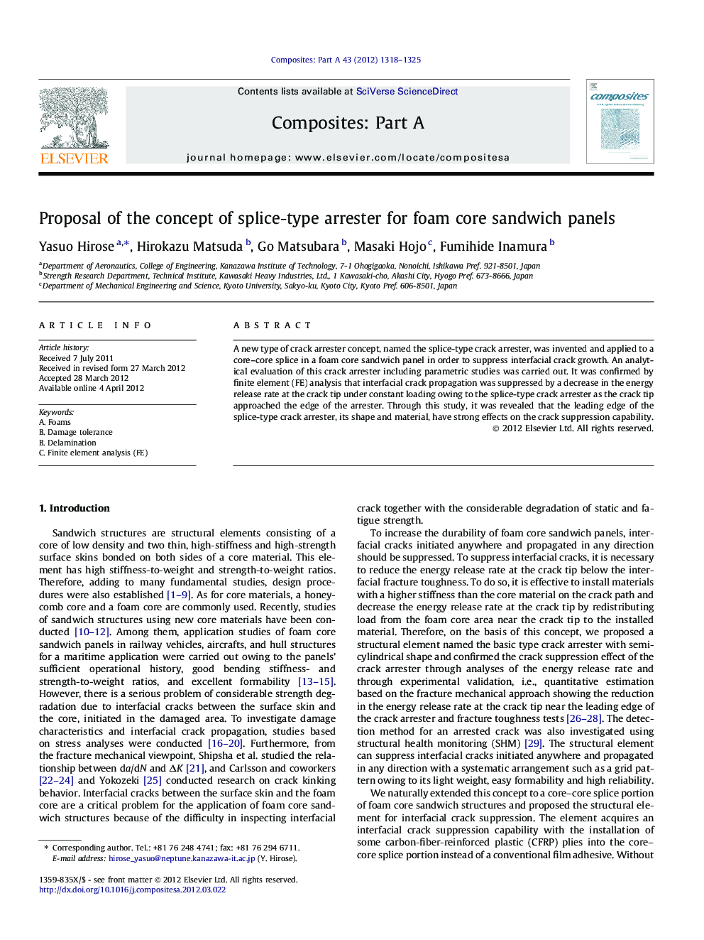 Proposal of the concept of splice-type arrester for foam core sandwich panels