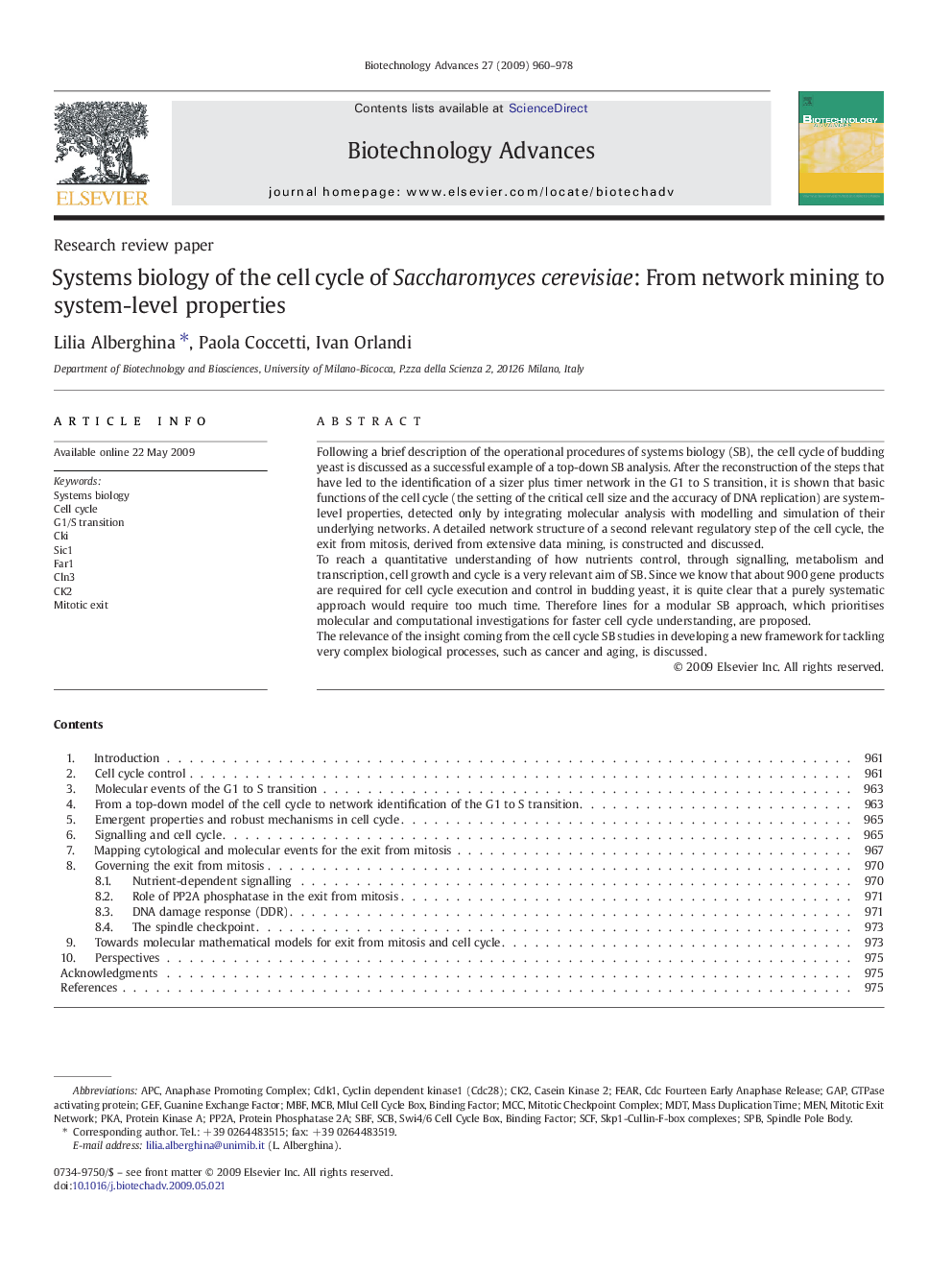 Systems biology of the cell cycle of Saccharomyces cerevisiae: From network mining to system-level properties