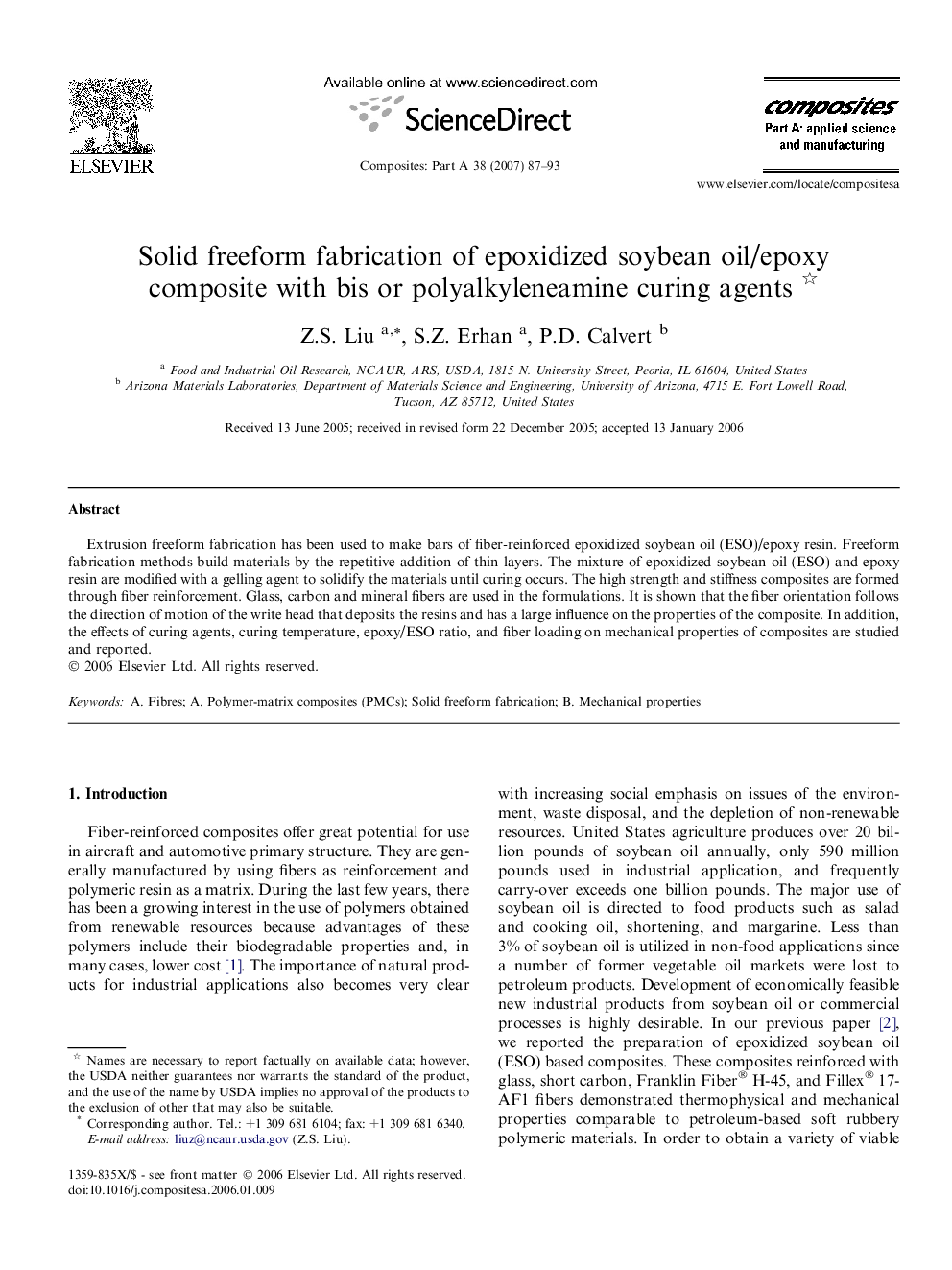 Solid freeform fabrication of epoxidized soybean oil/epoxy composite with bis or polyalkyleneamine curing agents 