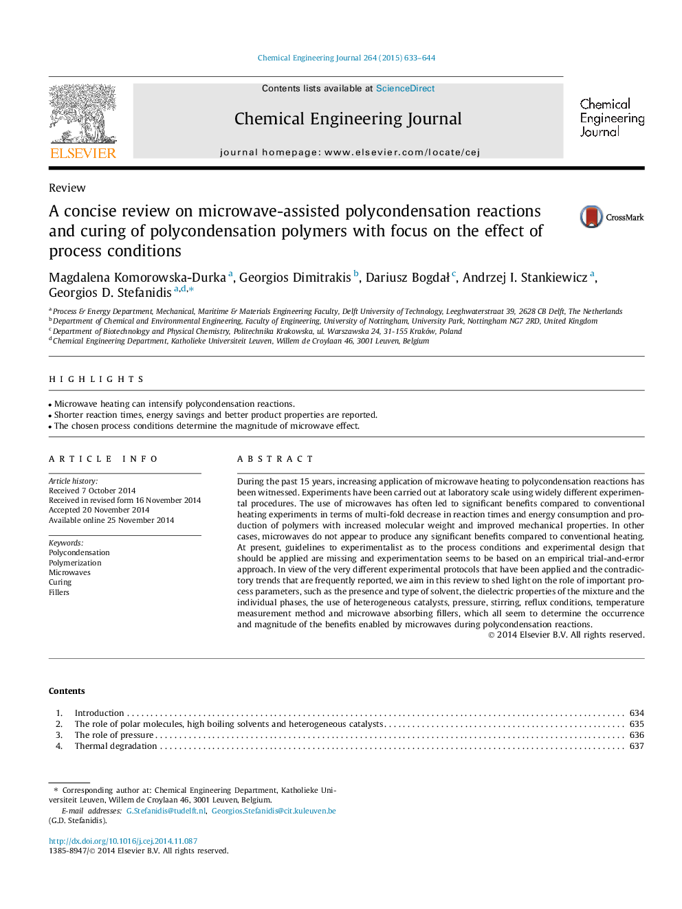 A concise review on microwave-assisted polycondensation reactions and curing of polycondensation polymers with focus on the effect of process conditions