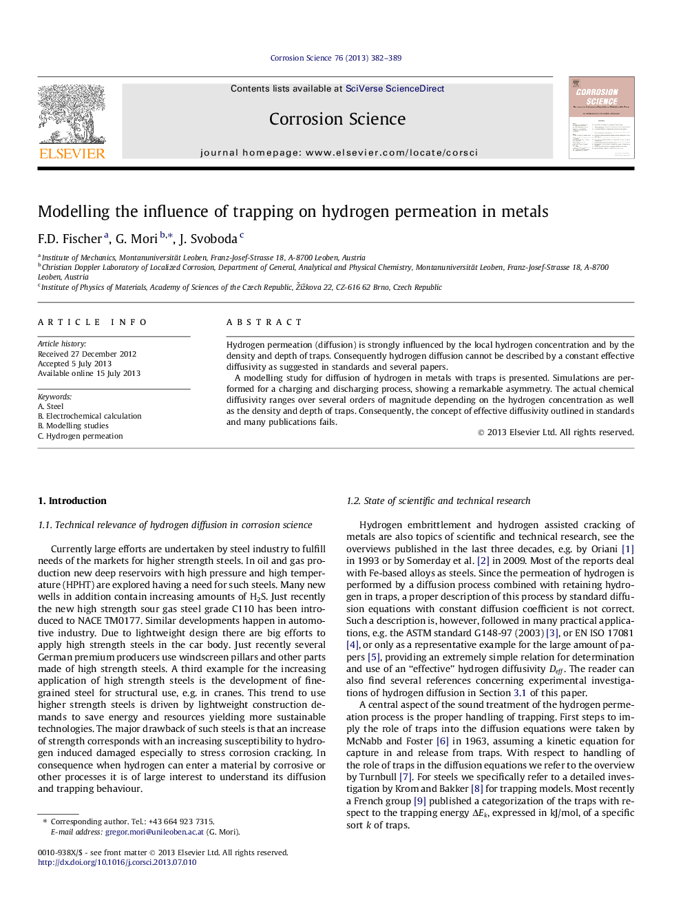 Modelling the influence of trapping on hydrogen permeation in metals