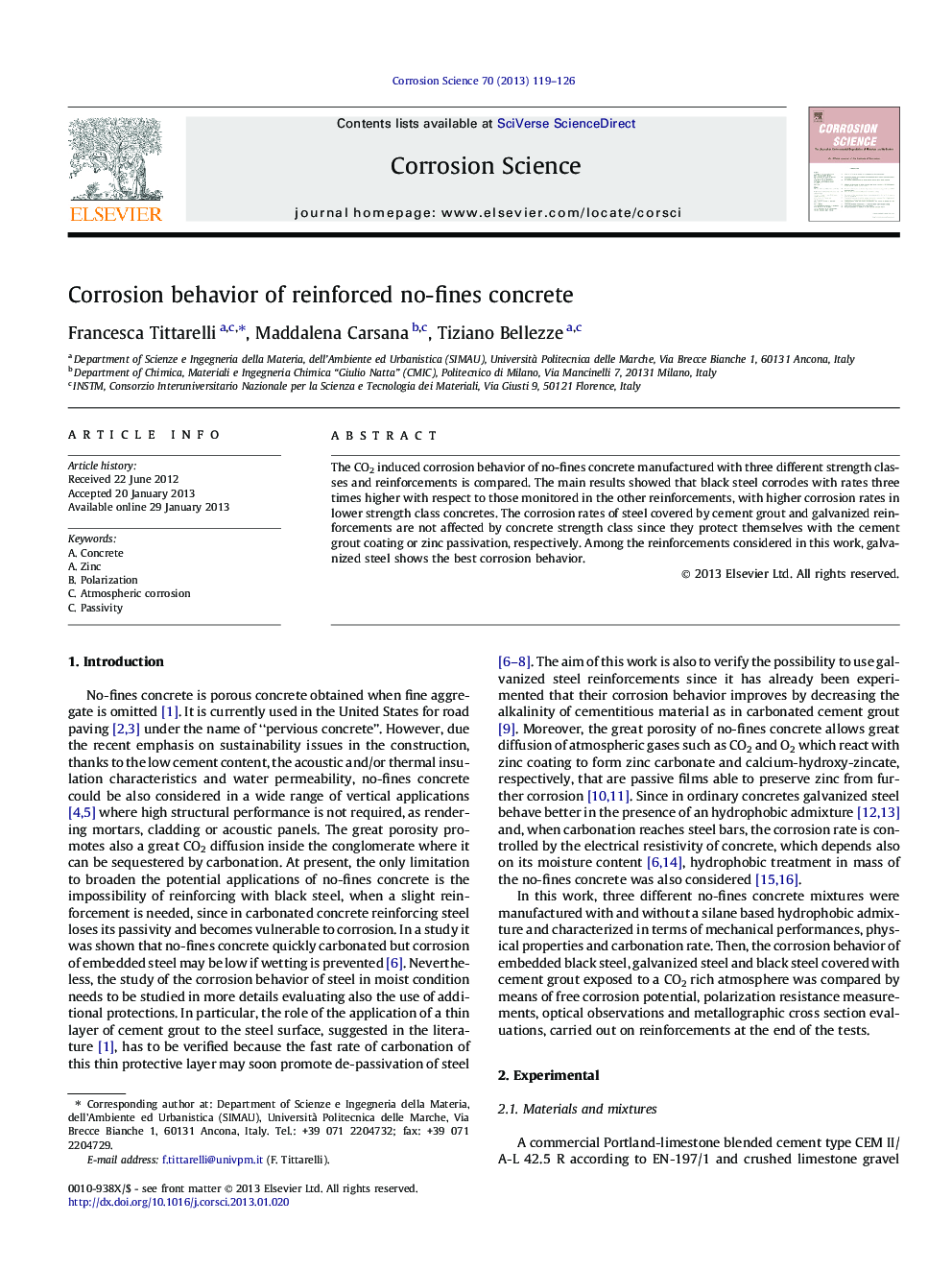 Corrosion behavior of reinforced no-fines concrete