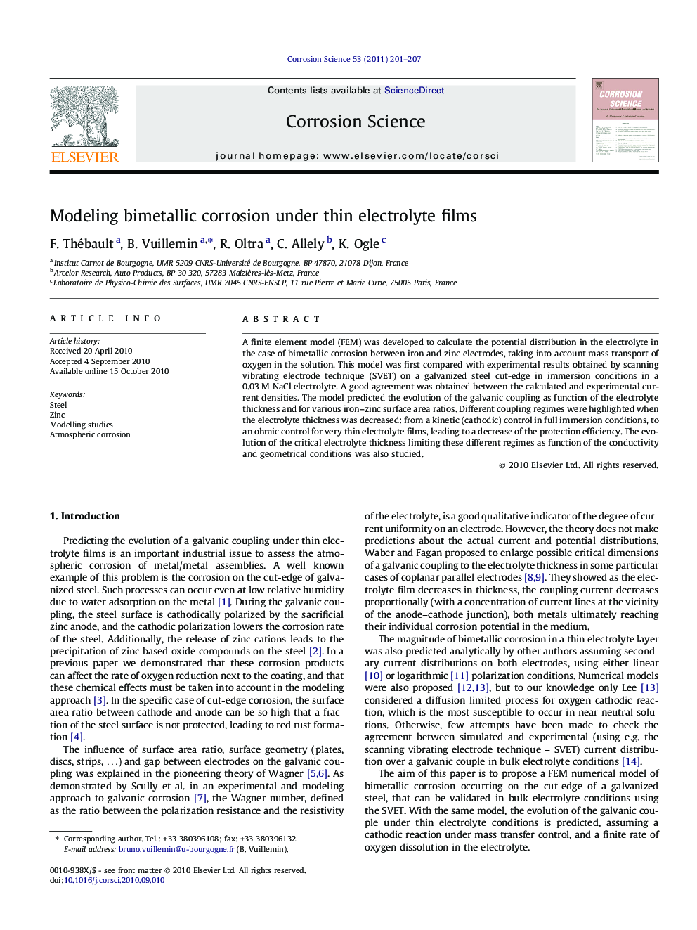 Modeling bimetallic corrosion under thin electrolyte films