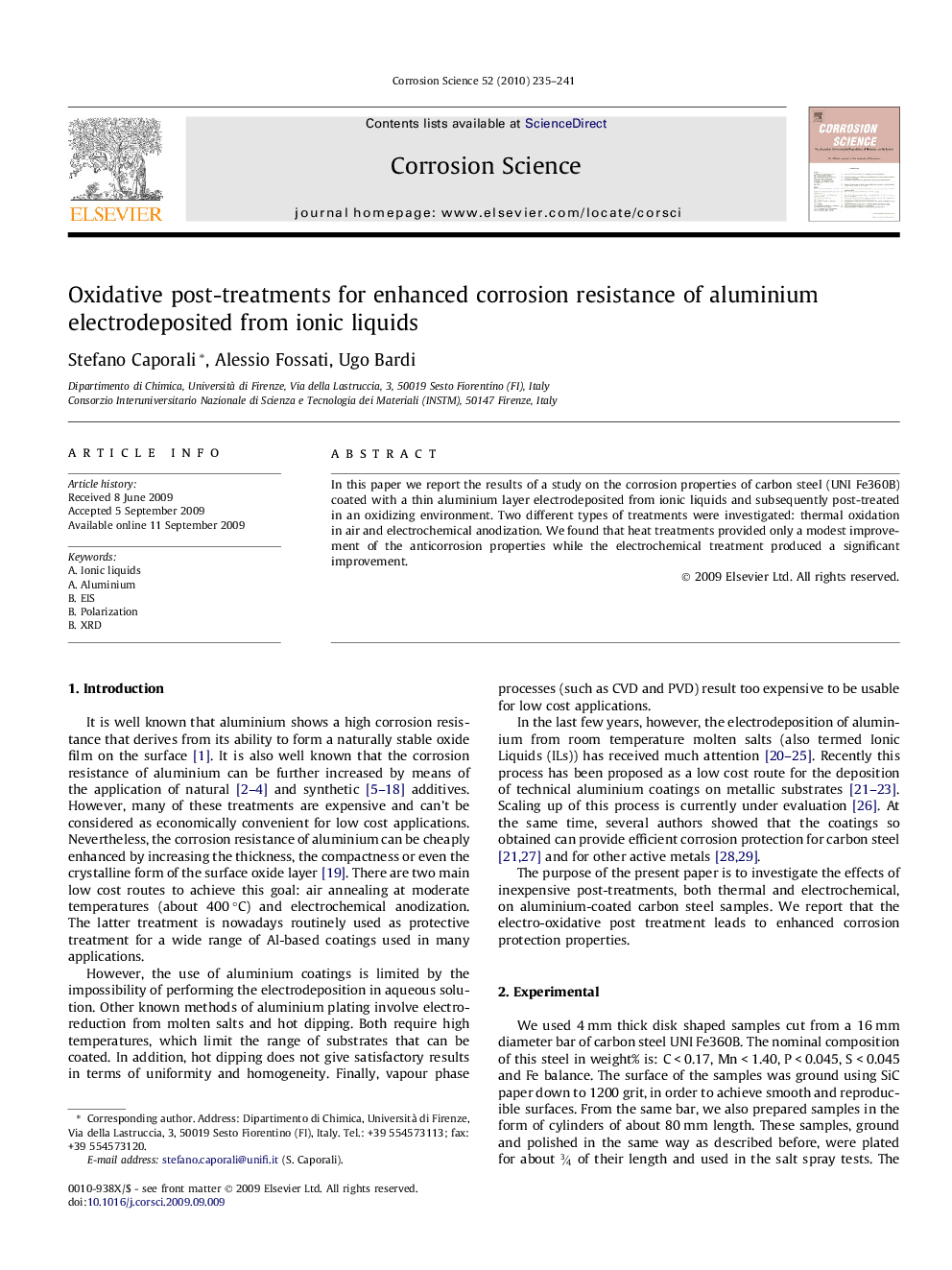 Oxidative post-treatments for enhanced corrosion resistance of aluminium electrodeposited from ionic liquids