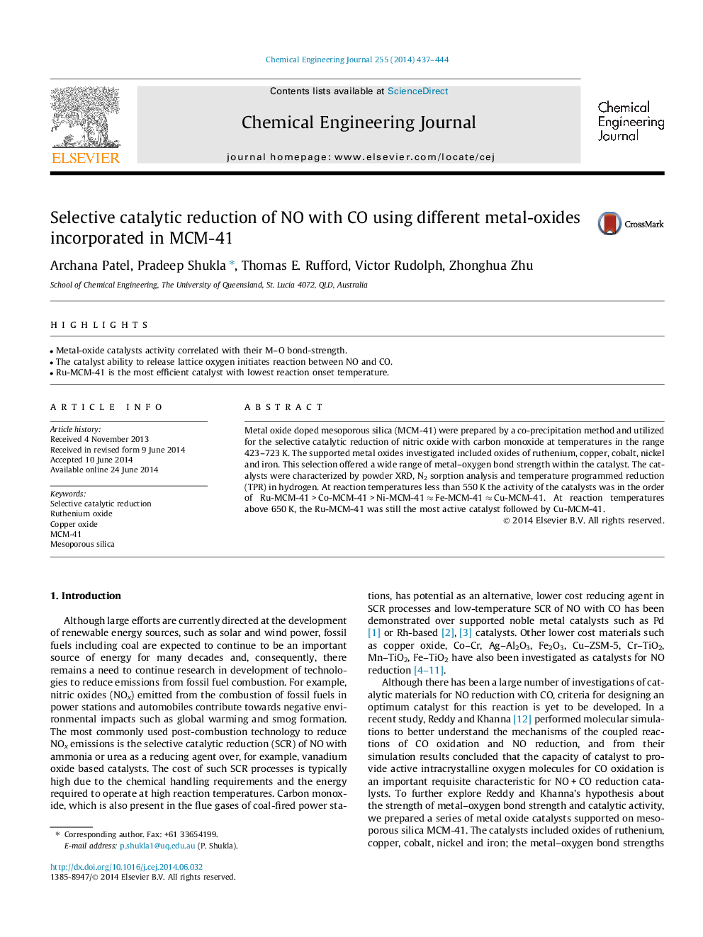 Selective catalytic reduction of NO with CO using different metal-oxides incorporated in MCM-41