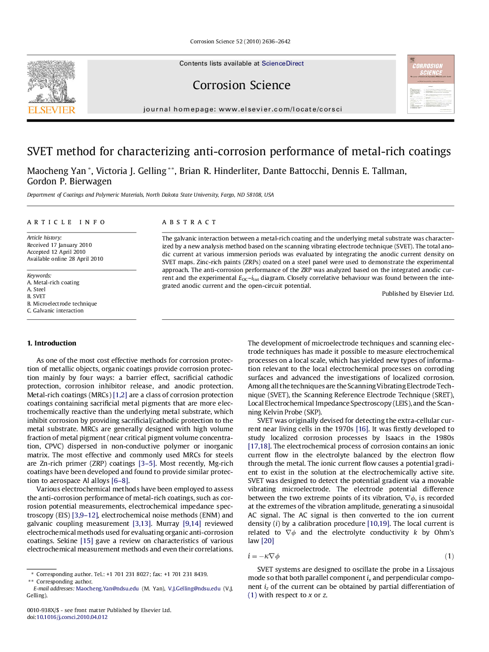 SVET method for characterizing anti-corrosion performance of metal-rich coatings