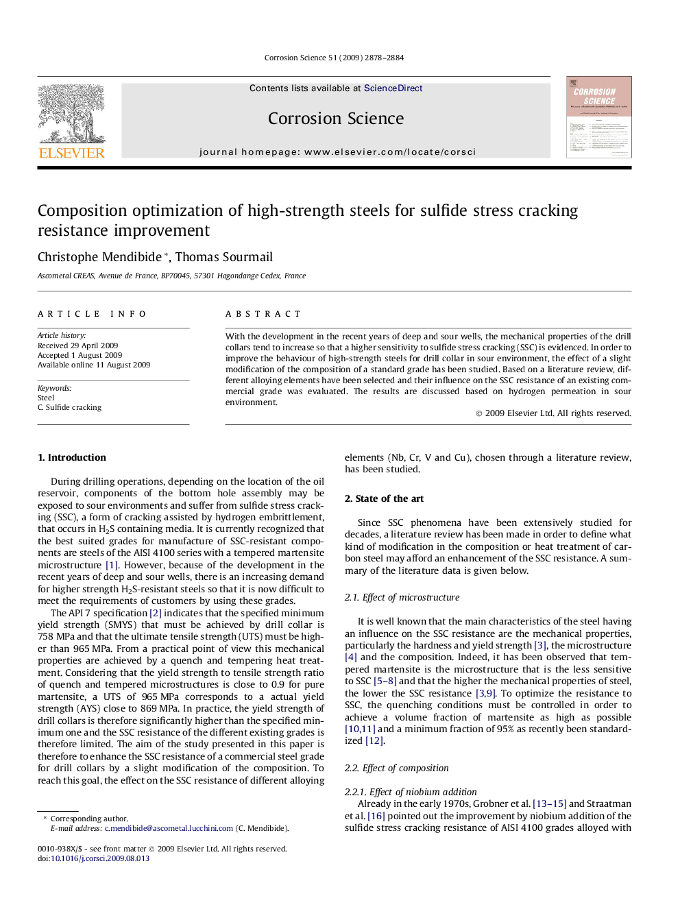 Composition optimization of high-strength steels for sulfide stress cracking resistance improvement