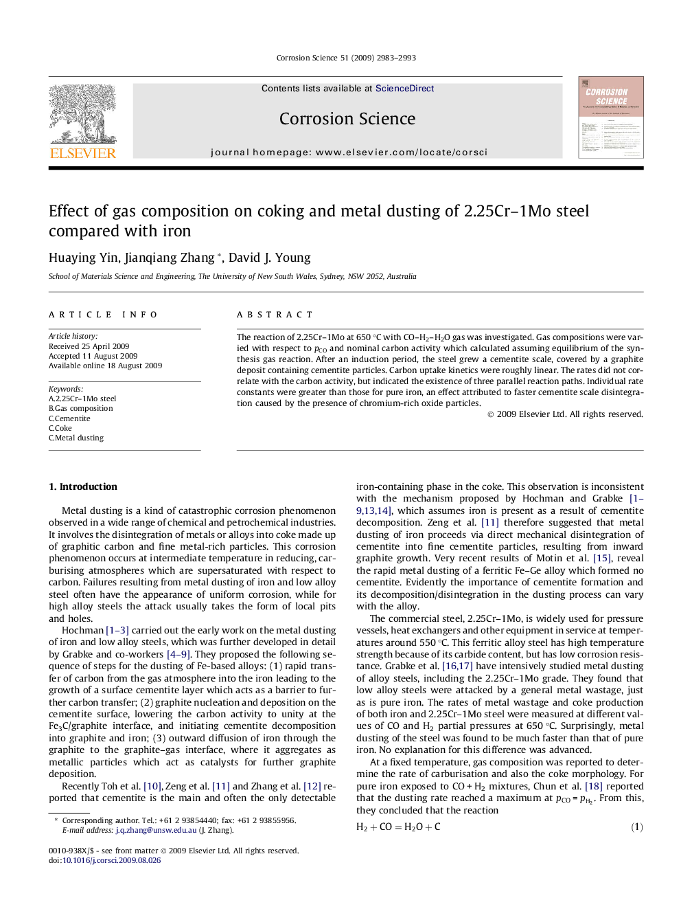 Effect of gas composition on coking and metal dusting of 2.25Cr–1Mo steel compared with iron