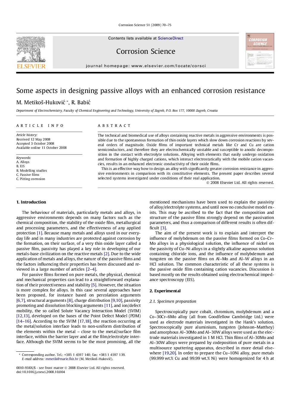 Some aspects in designing passive alloys with an enhanced corrosion resistance