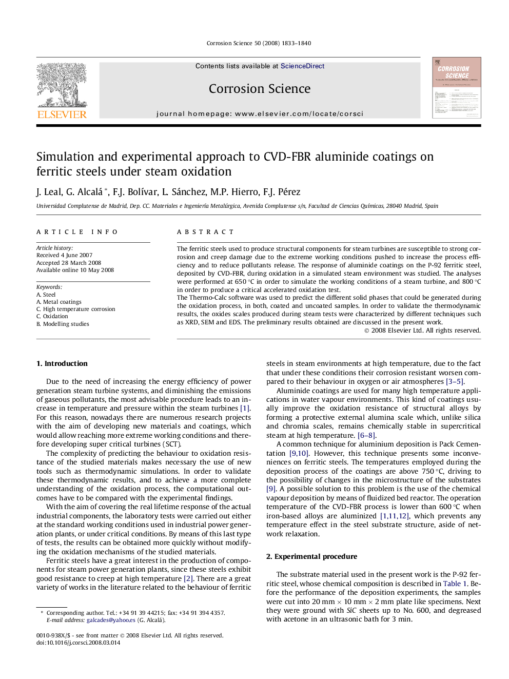 Simulation and experimental approach to CVD-FBR aluminide coatings on ferritic steels under steam oxidation