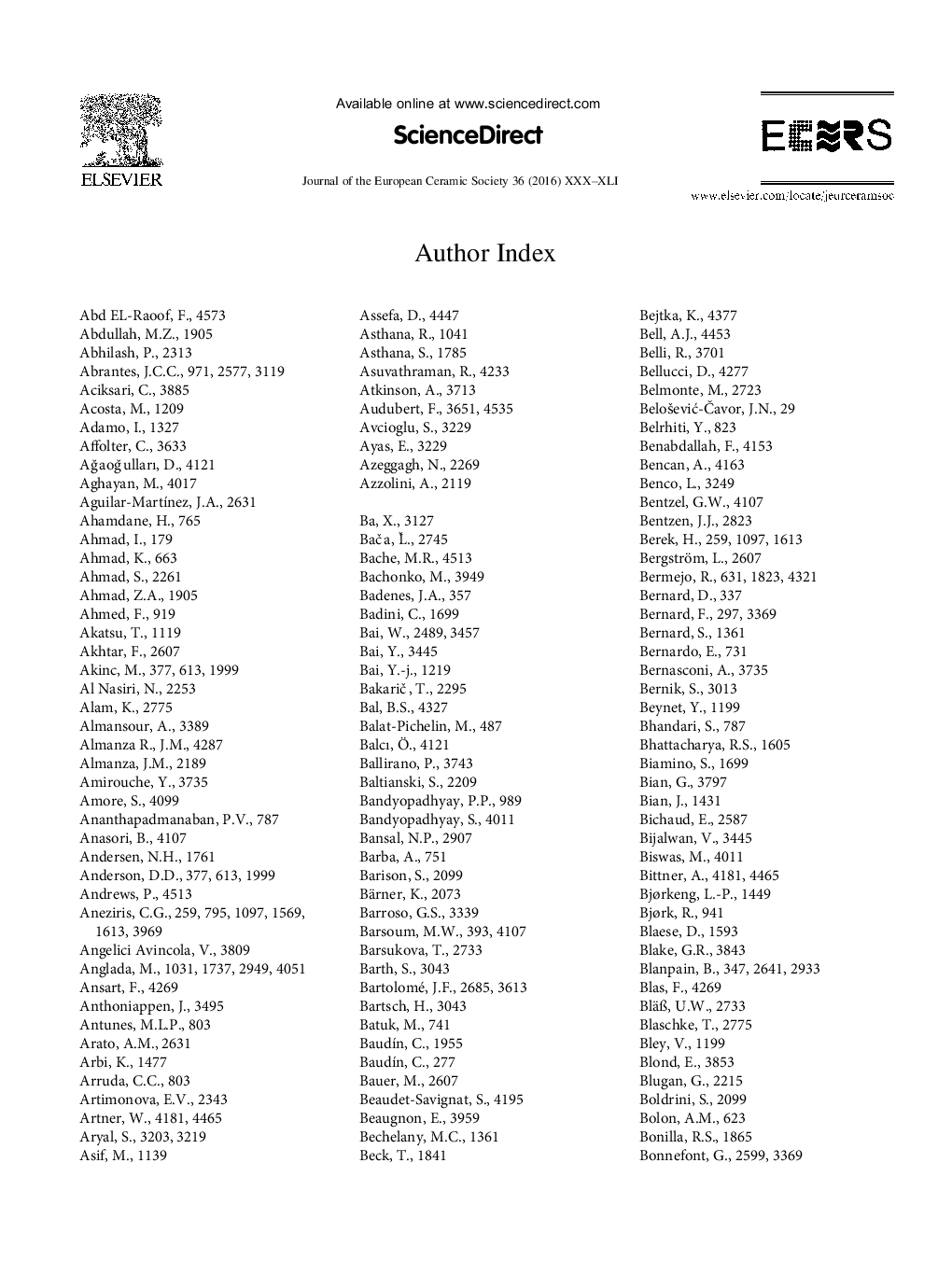Author Index for Volume 35