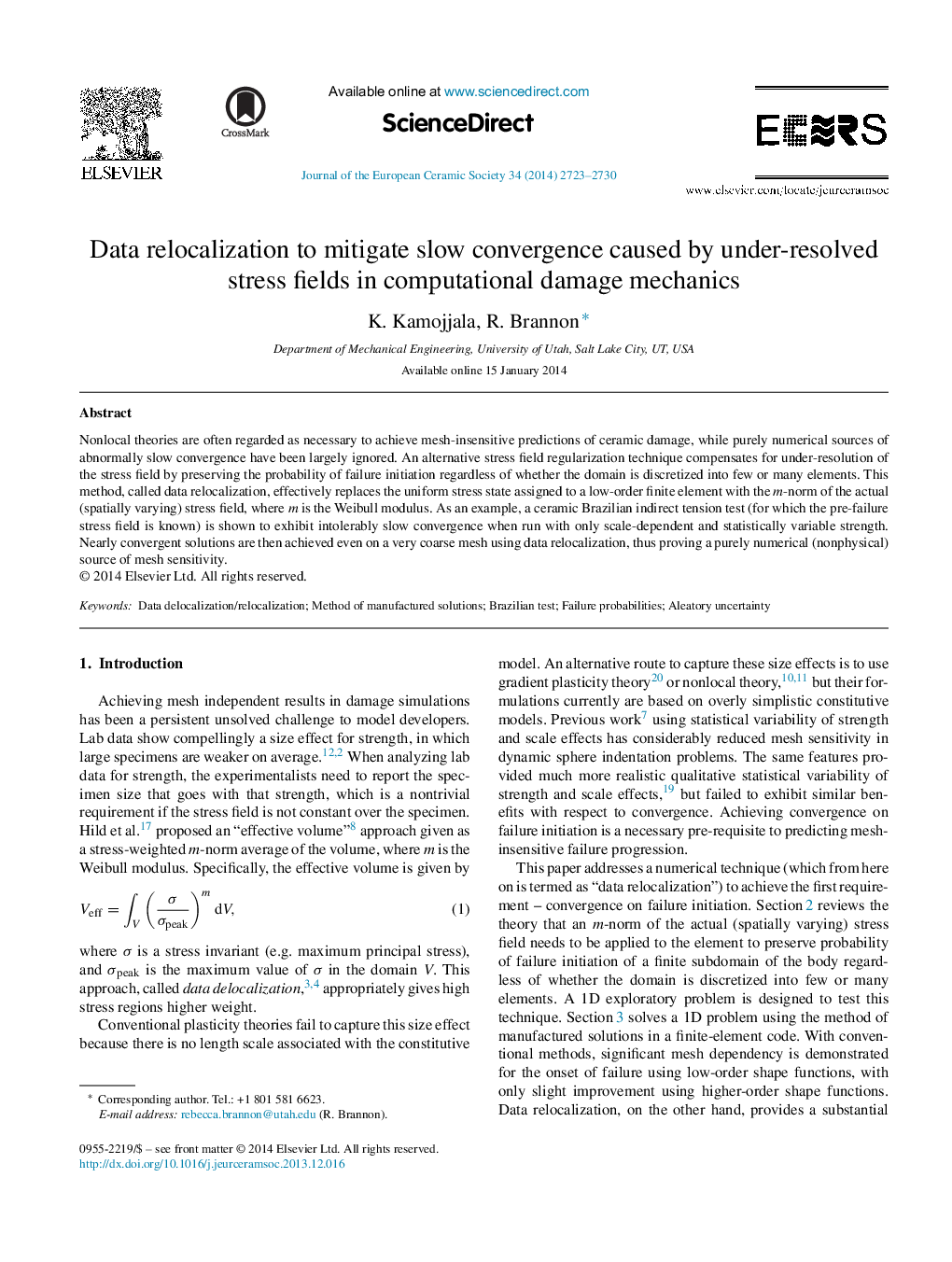 Data relocalization to mitigate slow convergence caused by under-resolved stress fields in computational damage mechanics