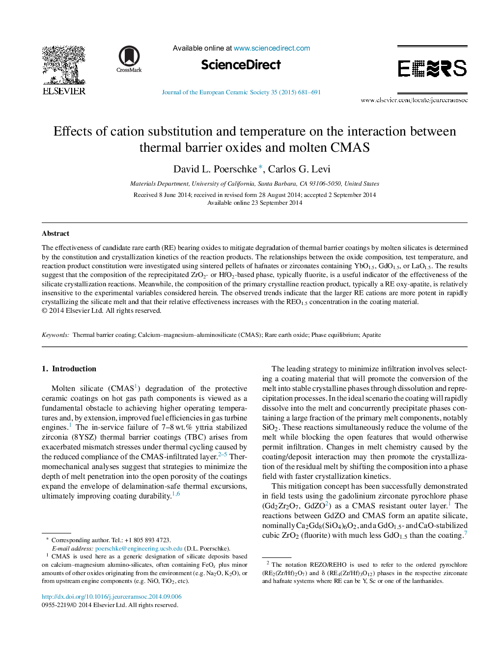 Effects of cation substitution and temperature on the interaction between thermal barrier oxides and molten CMAS