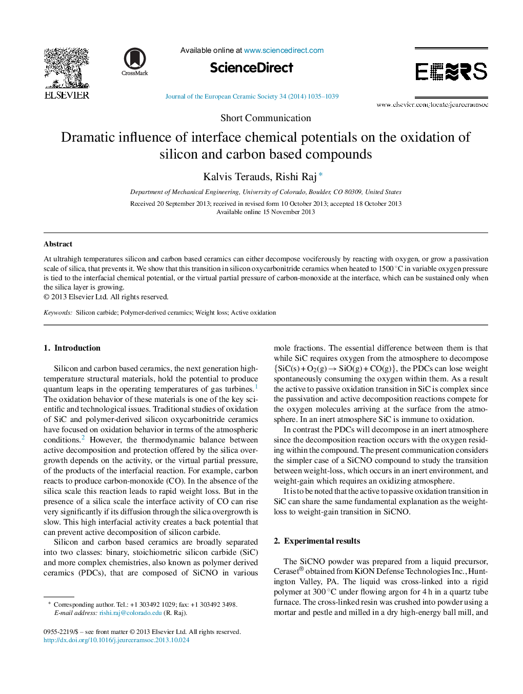 Dramatic influence of interface chemical potentials on the oxidation of silicon and carbon based compounds