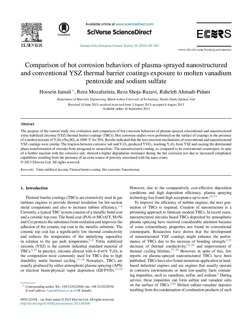 مقایسه رفتارهای خوردگی داغ در مواجهه با پوشش حرارتی نانوساختار و مرسوم طبیعی پاشش پلاسمایی با پنتوکسان وانادیوم و سولفات سدیم 