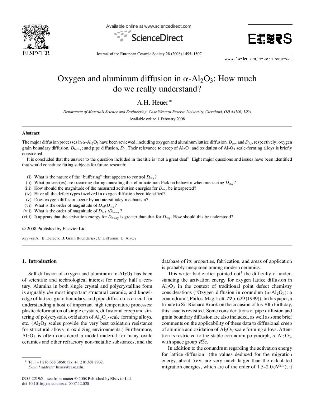 Oxygen and aluminum diffusion in α-Al2O3: How much do we really understand?