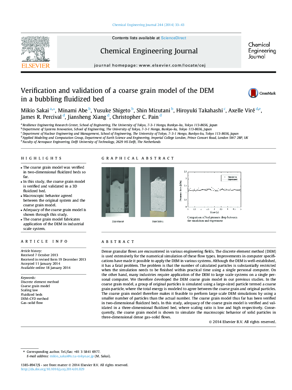 Verification and validation of a coarse grain model of the DEM in a bubbling fluidized bed