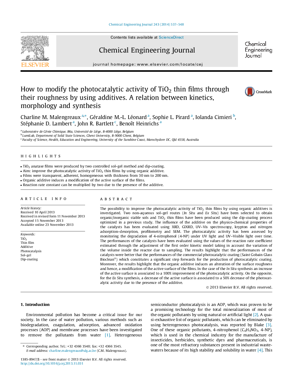 How to modify the photocatalytic activity of TiO2 thin films through their roughness by using additives. A relation between kinetics, morphology and synthesis