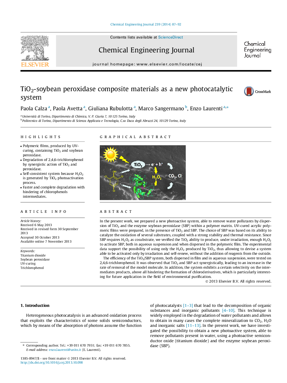 TiO2-soybean peroxidase composite materials as a new photocatalytic system