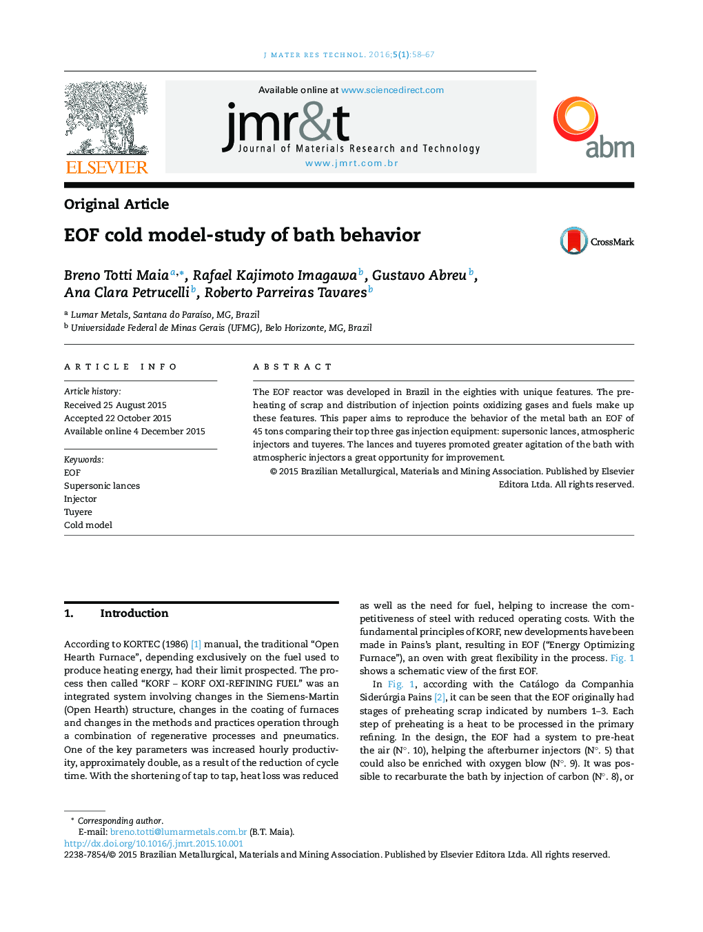 EOF cold model-study of bath behavior