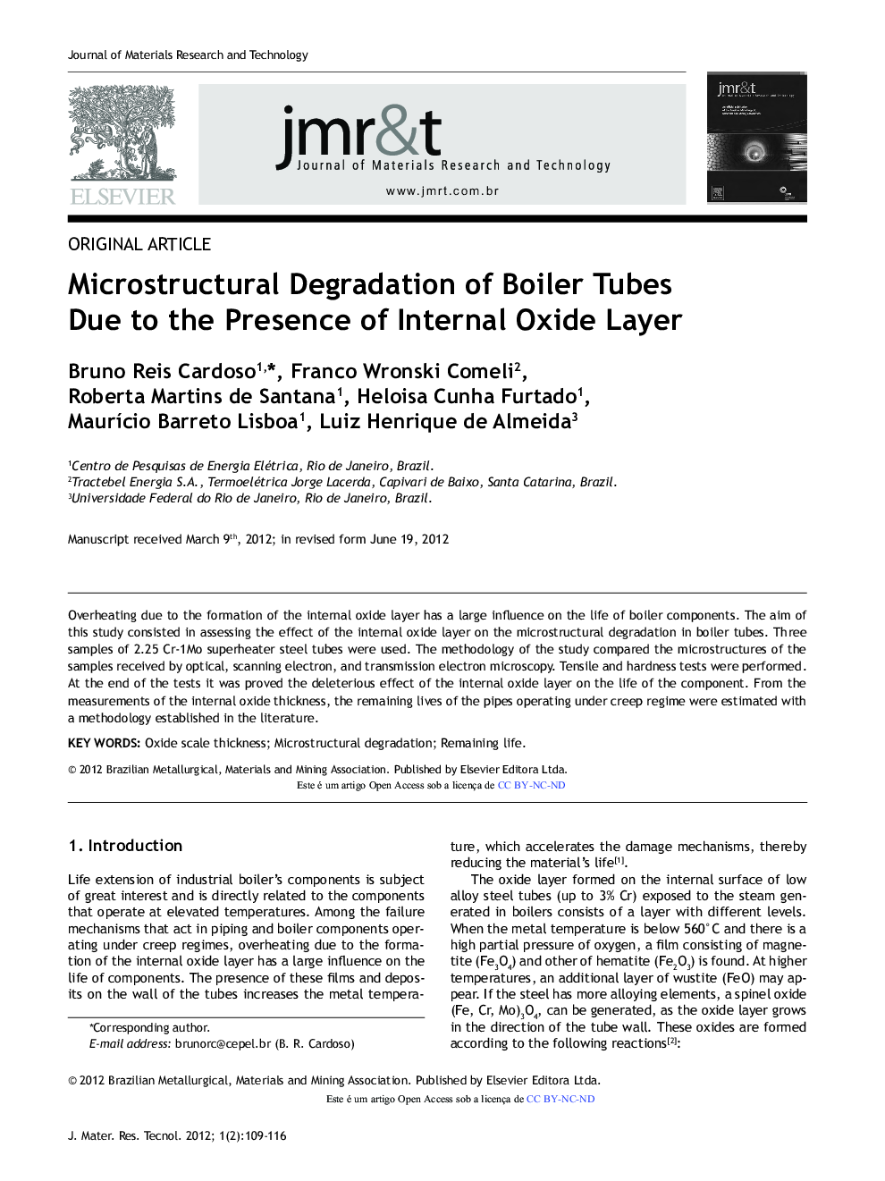 Microstructural Degradation of Boiler Tubes Due to the Presence of Internal Oxide Layer