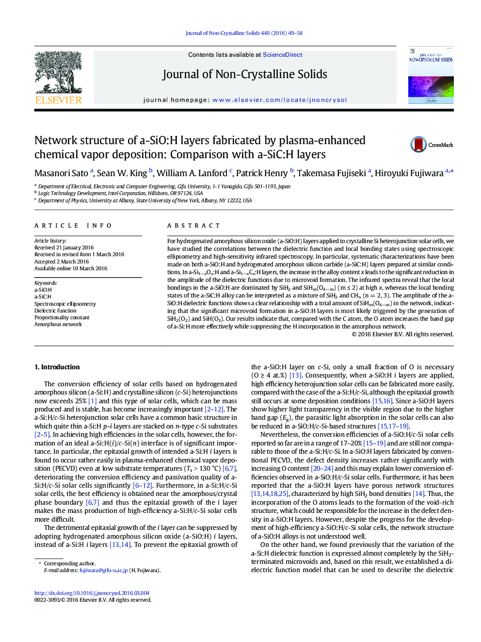 Network structure of a-SiO:H layers fabricated by plasma-enhanced chemical vapor deposition: Comparison with a-SiC:H layers