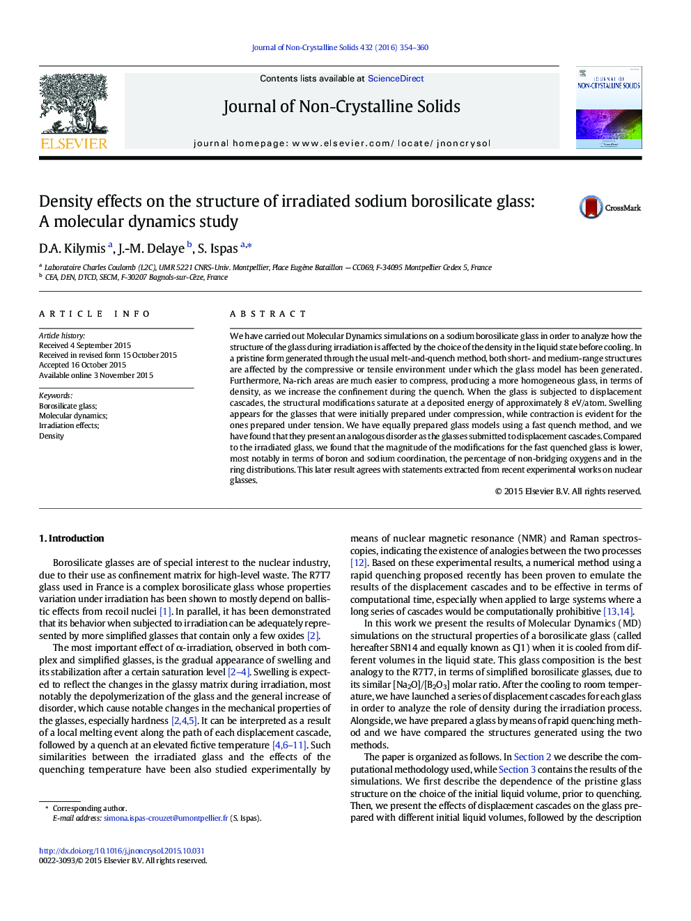 اثرات تراکمی بر ساختار شیشه ای بورسیلیکات سدیم مورد بررسی: مطالعه دینامیک مولکولی 