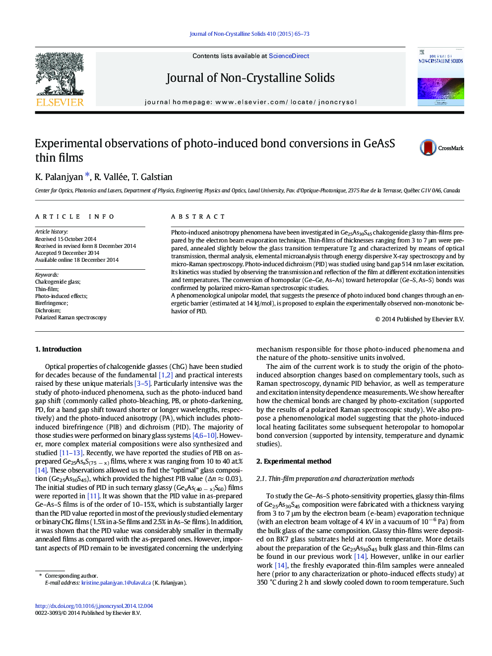 Experimental observations of photo-induced bond conversions in GeAsS thin films