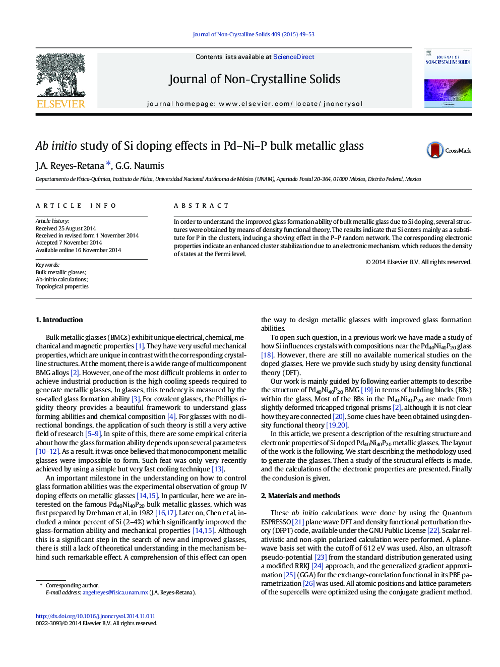 Ab initio study of Si doping effects in Pd–Ni–P bulk metallic glass