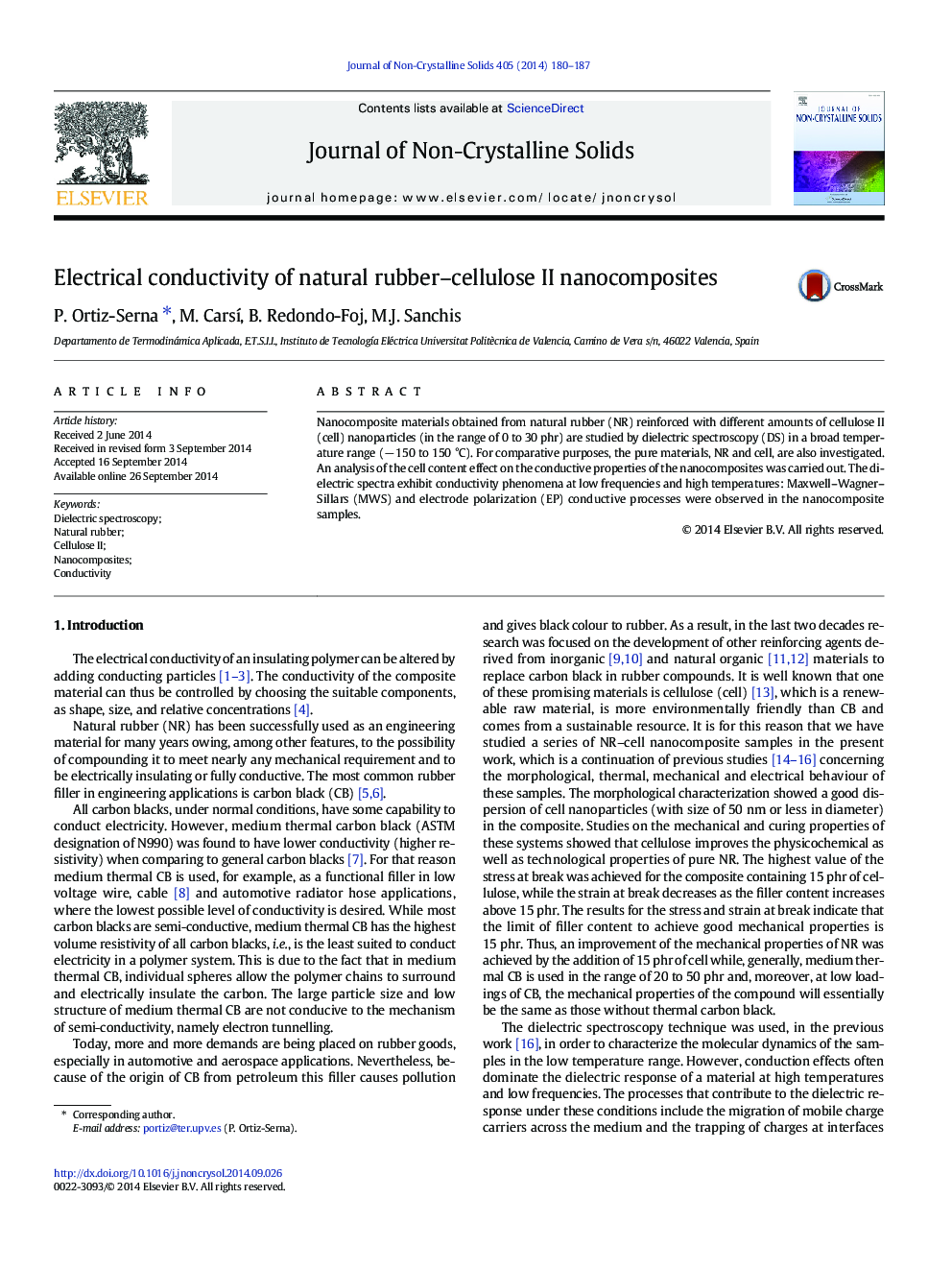 Electrical conductivity of natural rubber–cellulose II nanocomposites