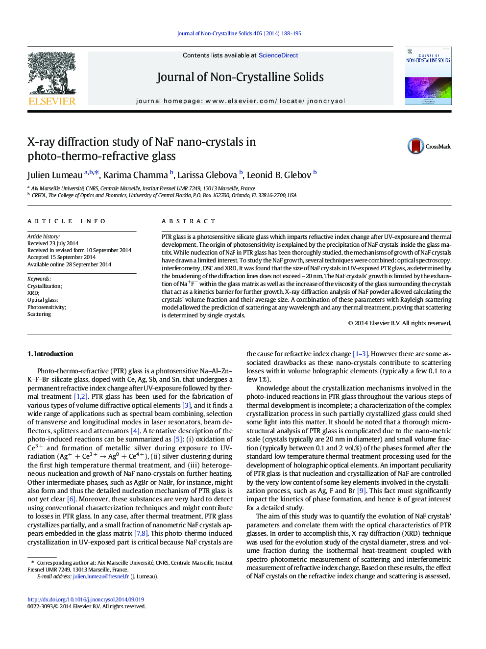 X-ray diffraction study of NaF nano-crystals in photo-thermo-refractive glass