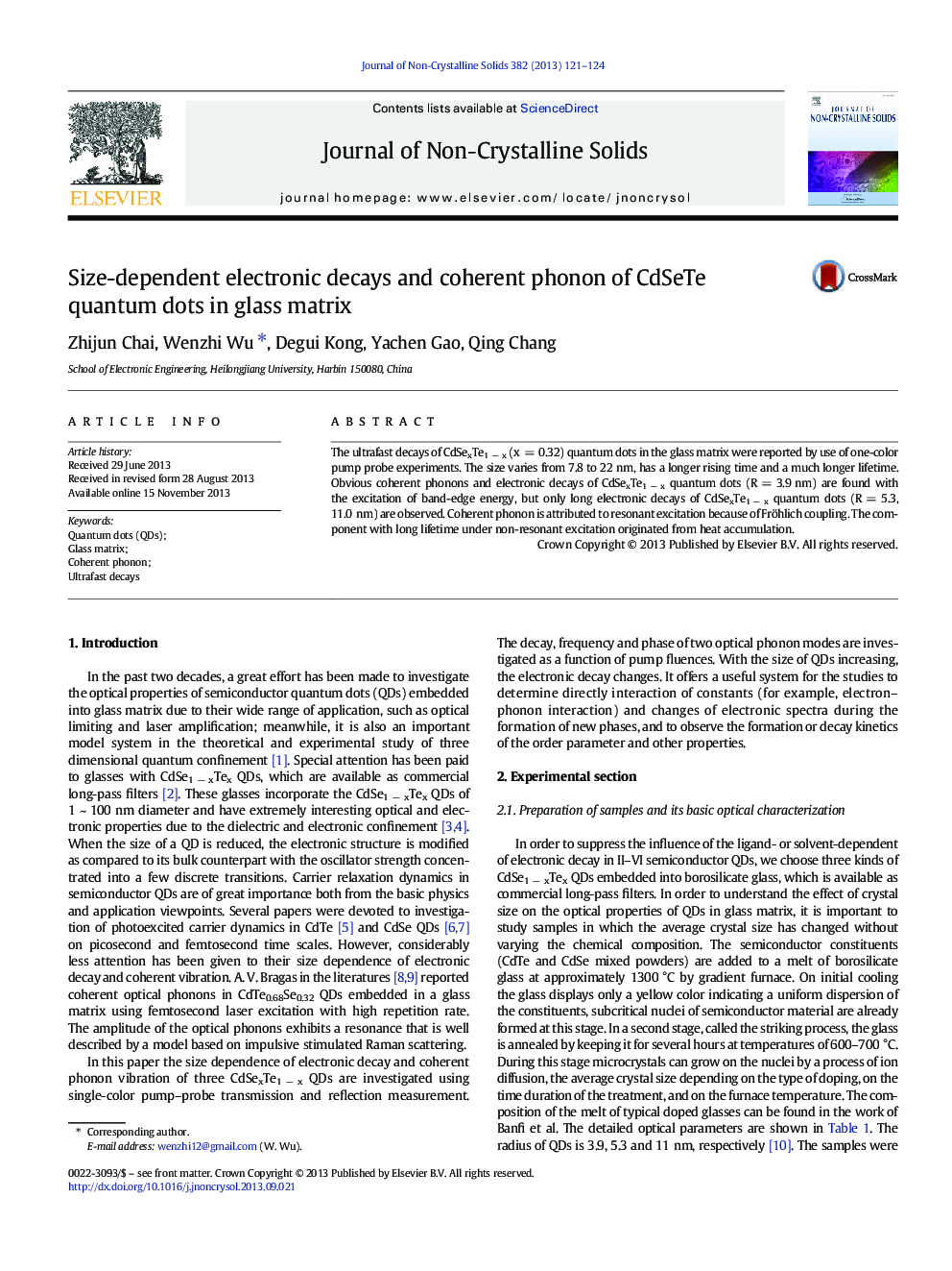 Size-dependent electronic decays and coherent phonon of CdSeTe quantum dots in glass matrix