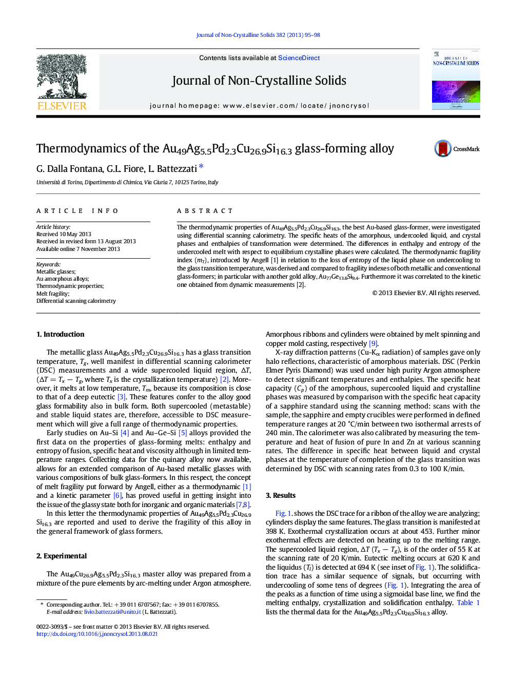 Thermodynamics of the Au49Ag5.5Pd2.3Cu26.9Si16.3 glass-forming alloy