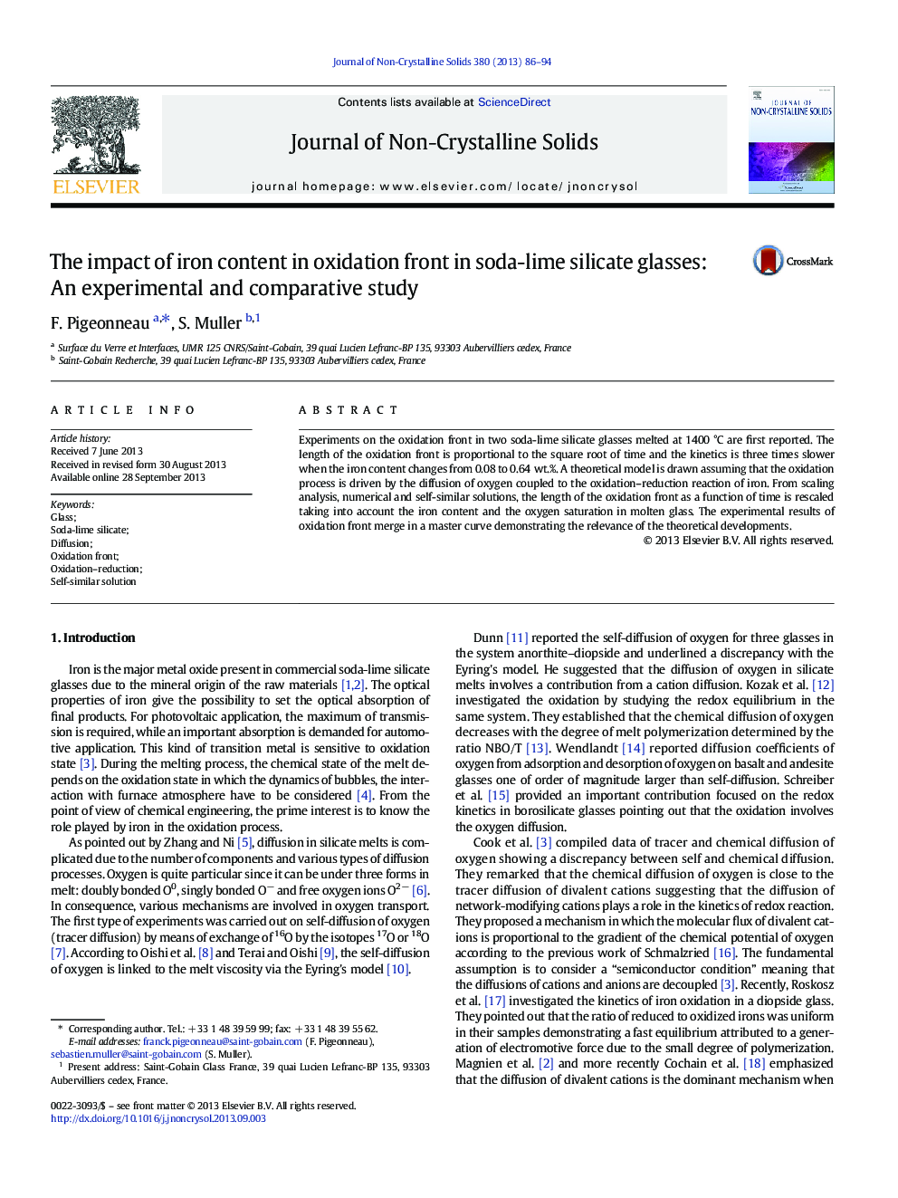 The impact of iron content in oxidation front in soda-lime silicate glasses: An experimental and comparative study