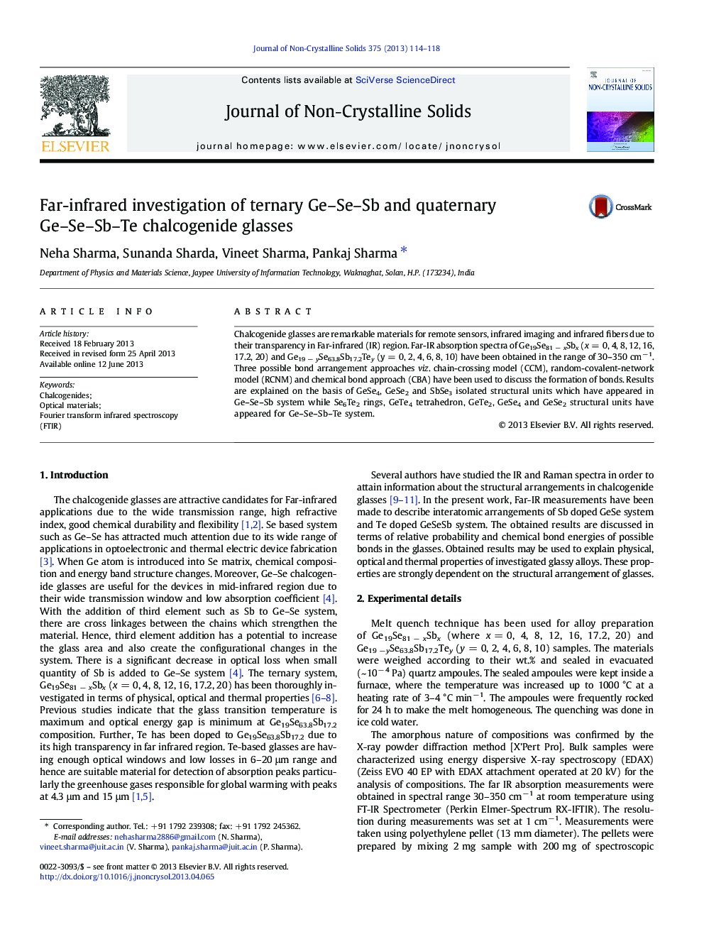 Far-infrared investigation of ternary Ge–Se–Sb and quaternary Ge–Se–Sb–Te chalcogenide glasses