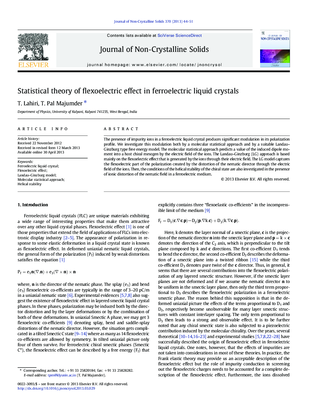 Statistical theory of flexoelectric effect in ferroelectric liquid crystals