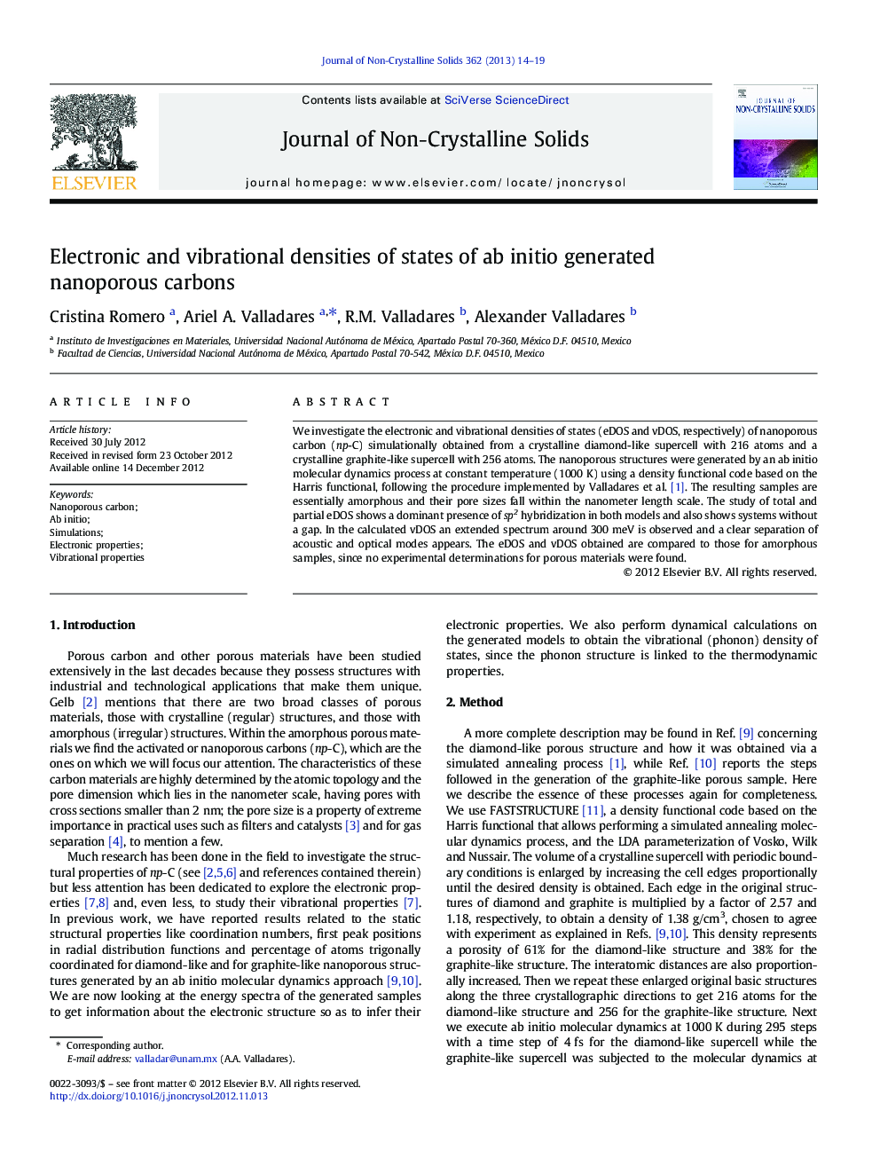 Electronic and vibrational densities of states of ab initio generated nanoporous carbons