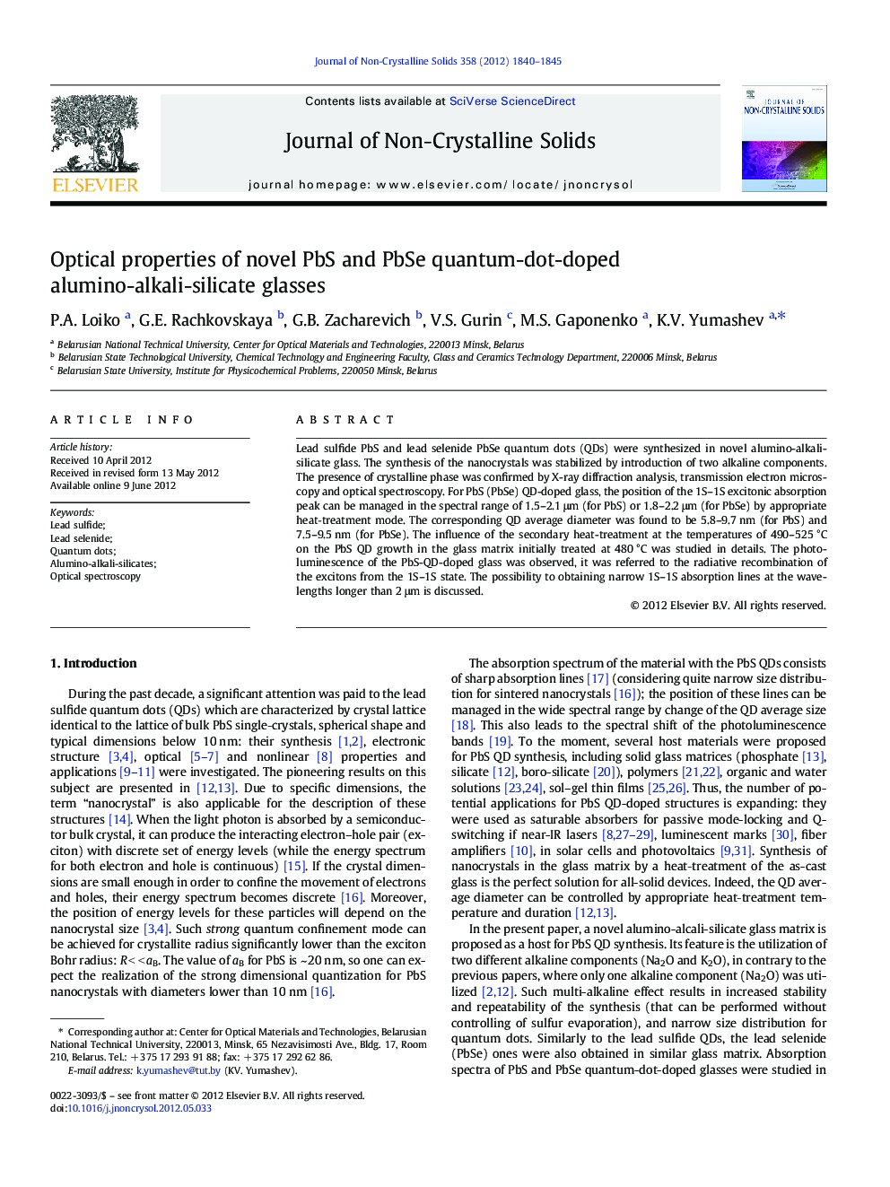 Optical properties of novel PbS and PbSe quantum-dot-doped alumino-alkali-silicate glasses