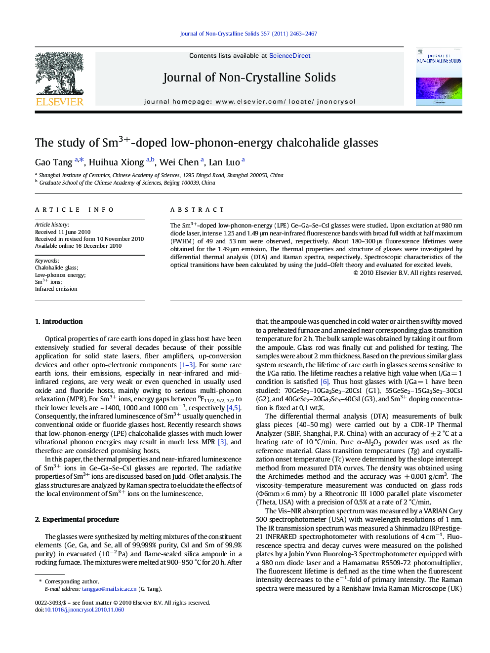 The study of Sm3+-doped low-phonon-energy chalcohalide glasses