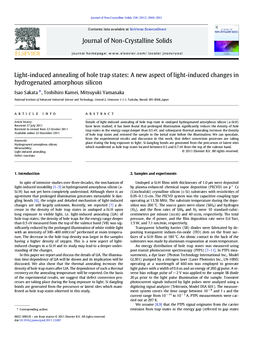 Light-induced annealing of hole trap states: A new aspect of light-induced changes in hydrogenated amorphous silicon