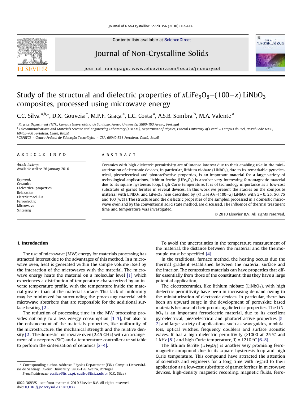 Study of the structural and dielectric properties of xLiFe5O8−(100−x) LiNbO3 composites, processed using microwave energy