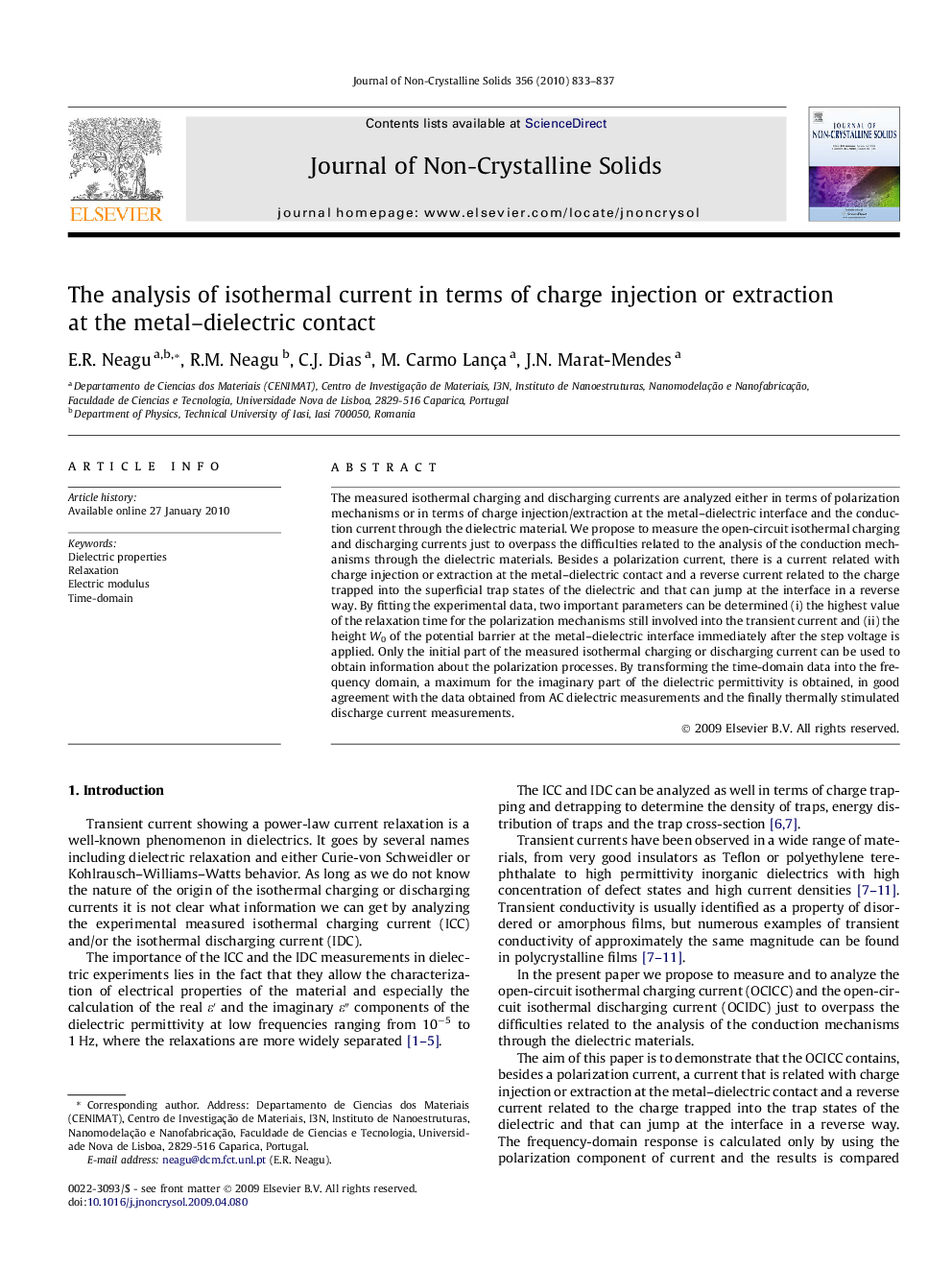 The analysis of isothermal current in terms of charge injection or extraction at the metal–dielectric contact