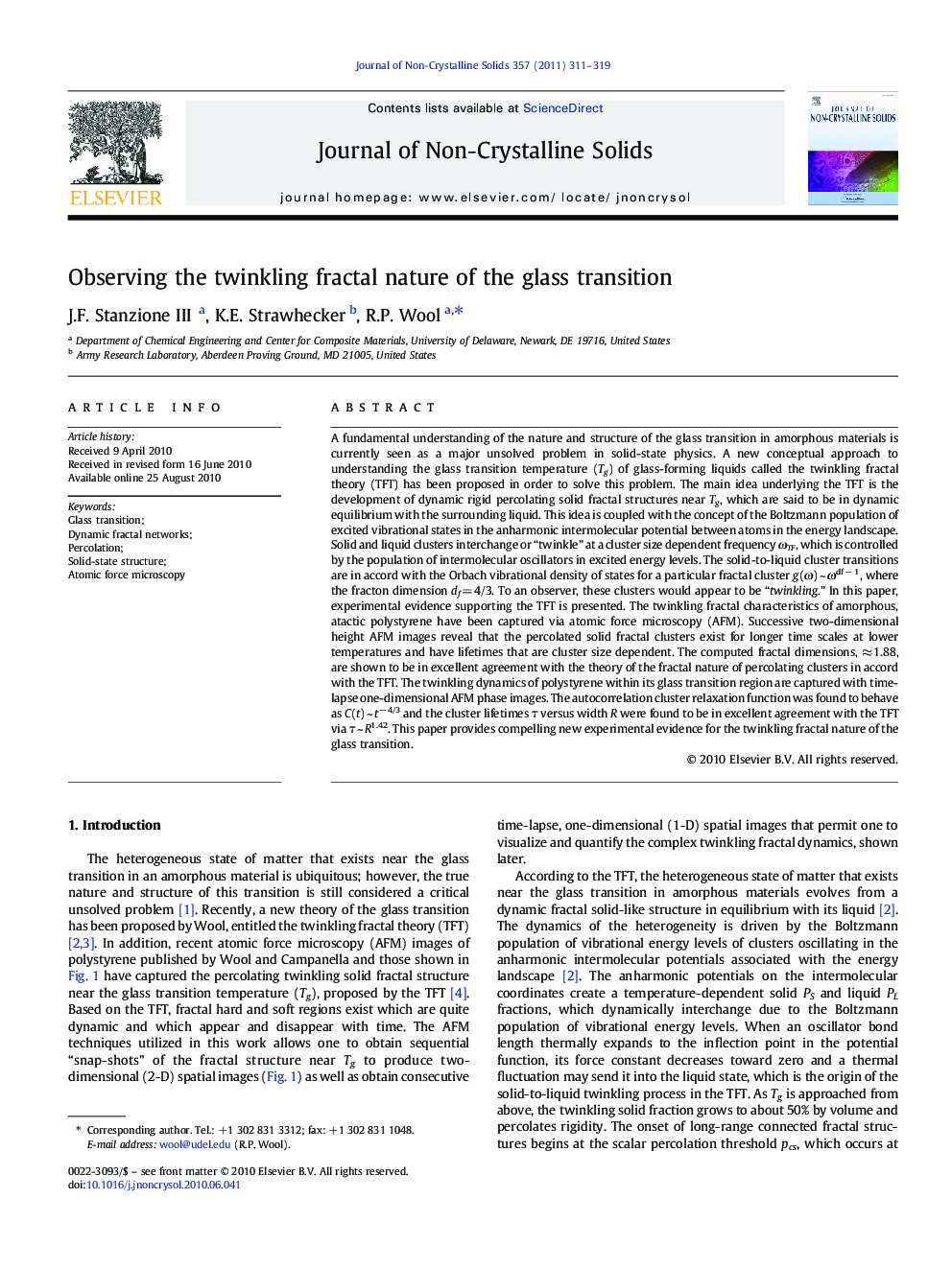 Observing the twinkling fractal nature of the glass transition