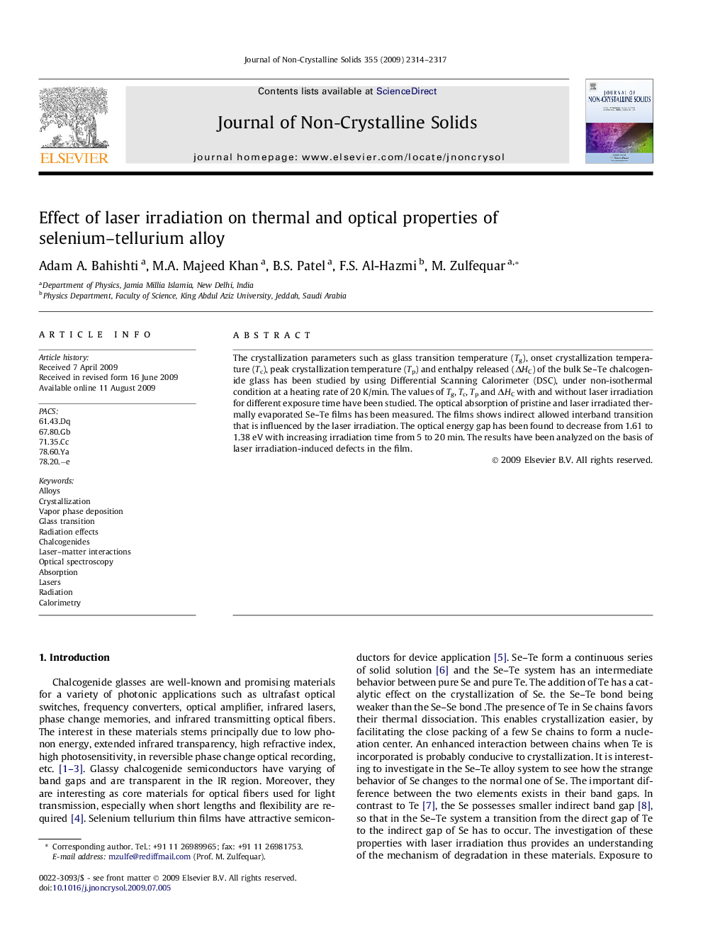 Effect of laser irradiation on thermal and optical properties of selenium–tellurium alloy