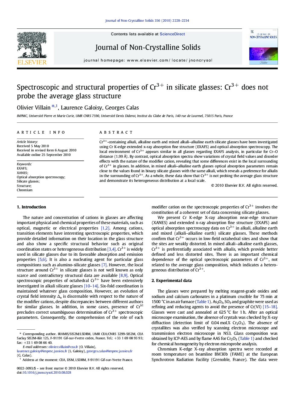 Spectroscopic and structural properties of Cr3+ in silicate glasses: Cr3+ does not probe the average glass structure