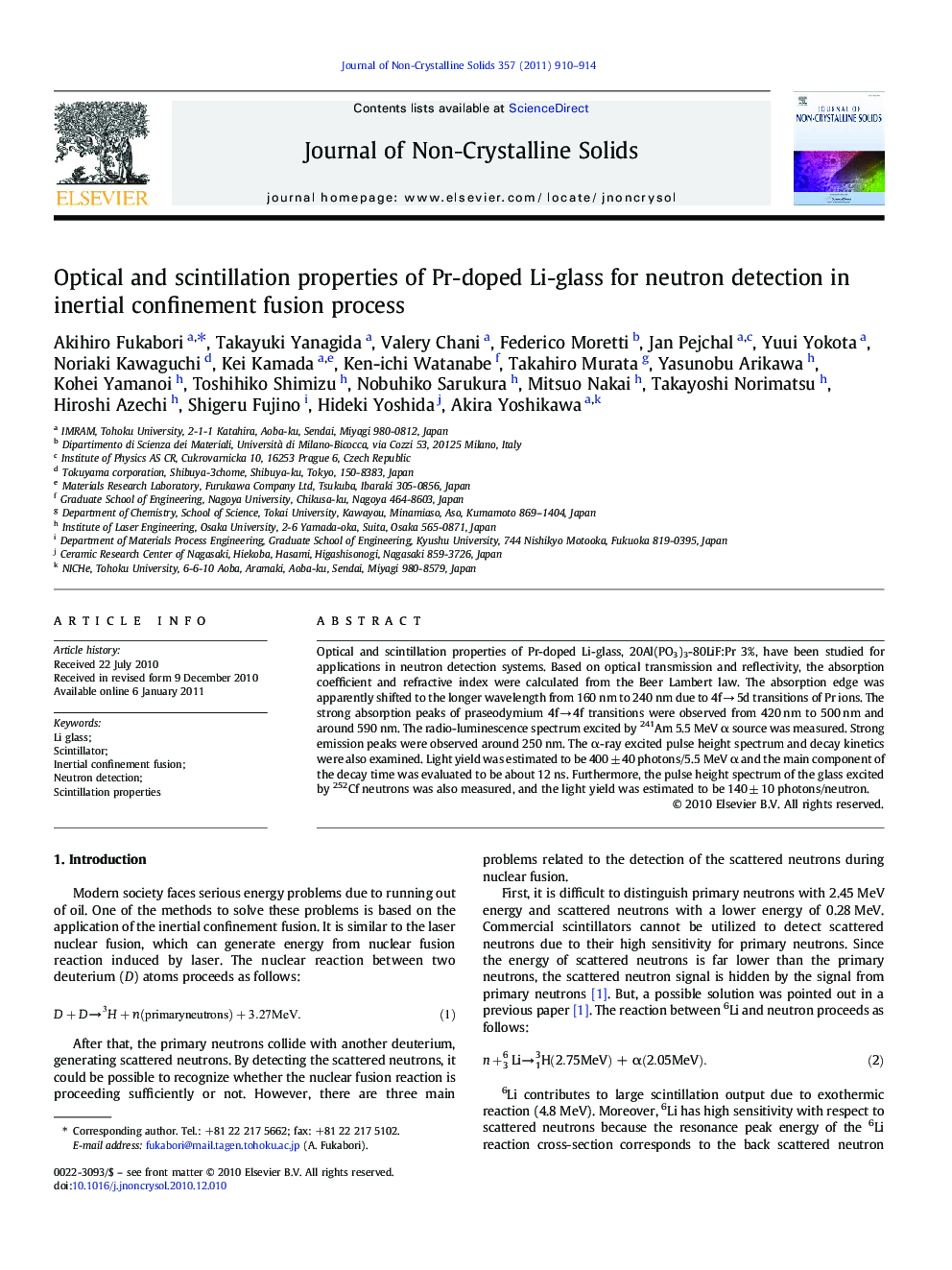 Optical and scintillation properties of Pr-doped Li-glass for neutron detection in inertial confinement fusion process