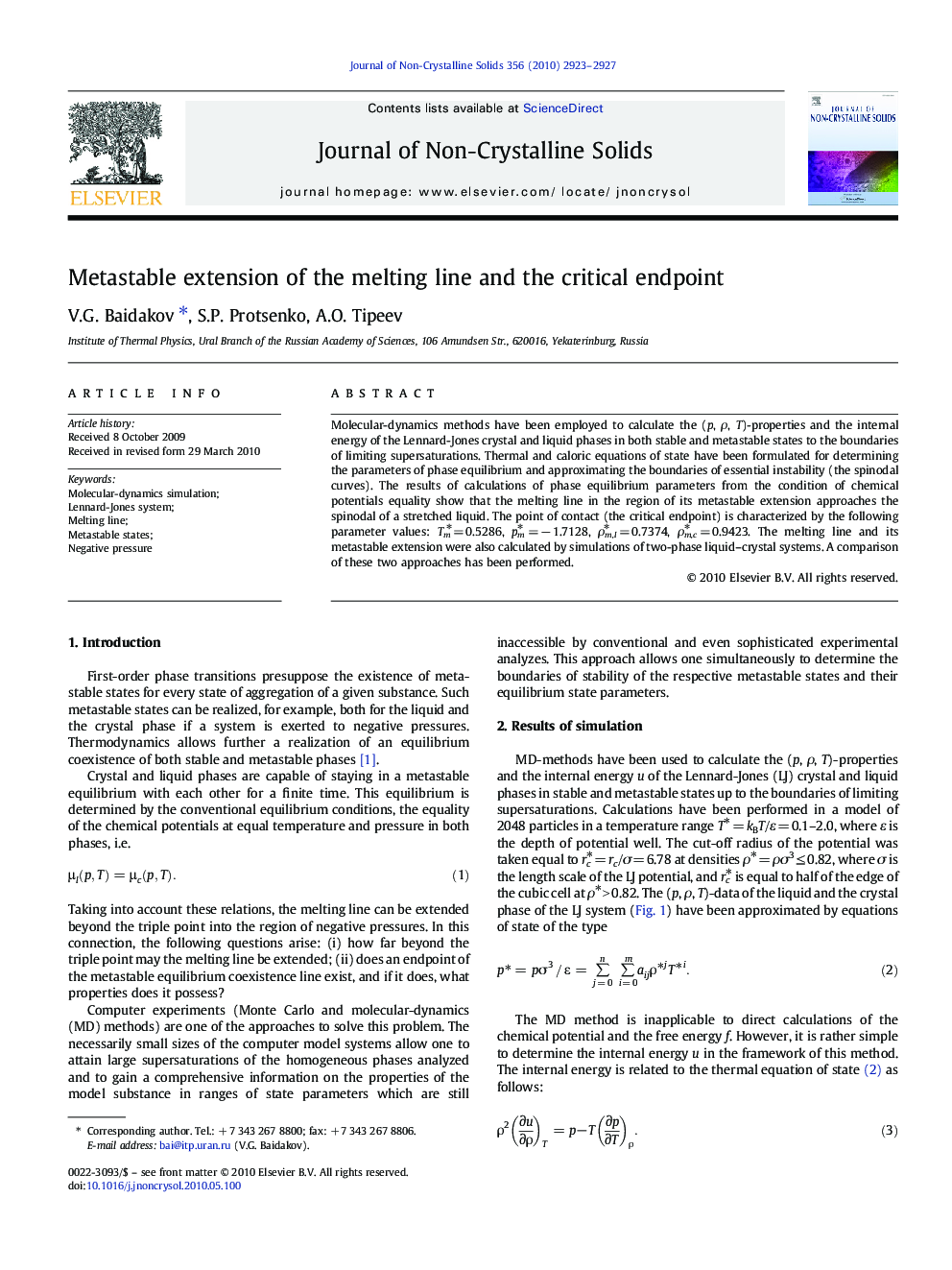 Metastable extension of the melting line and the critical endpoint